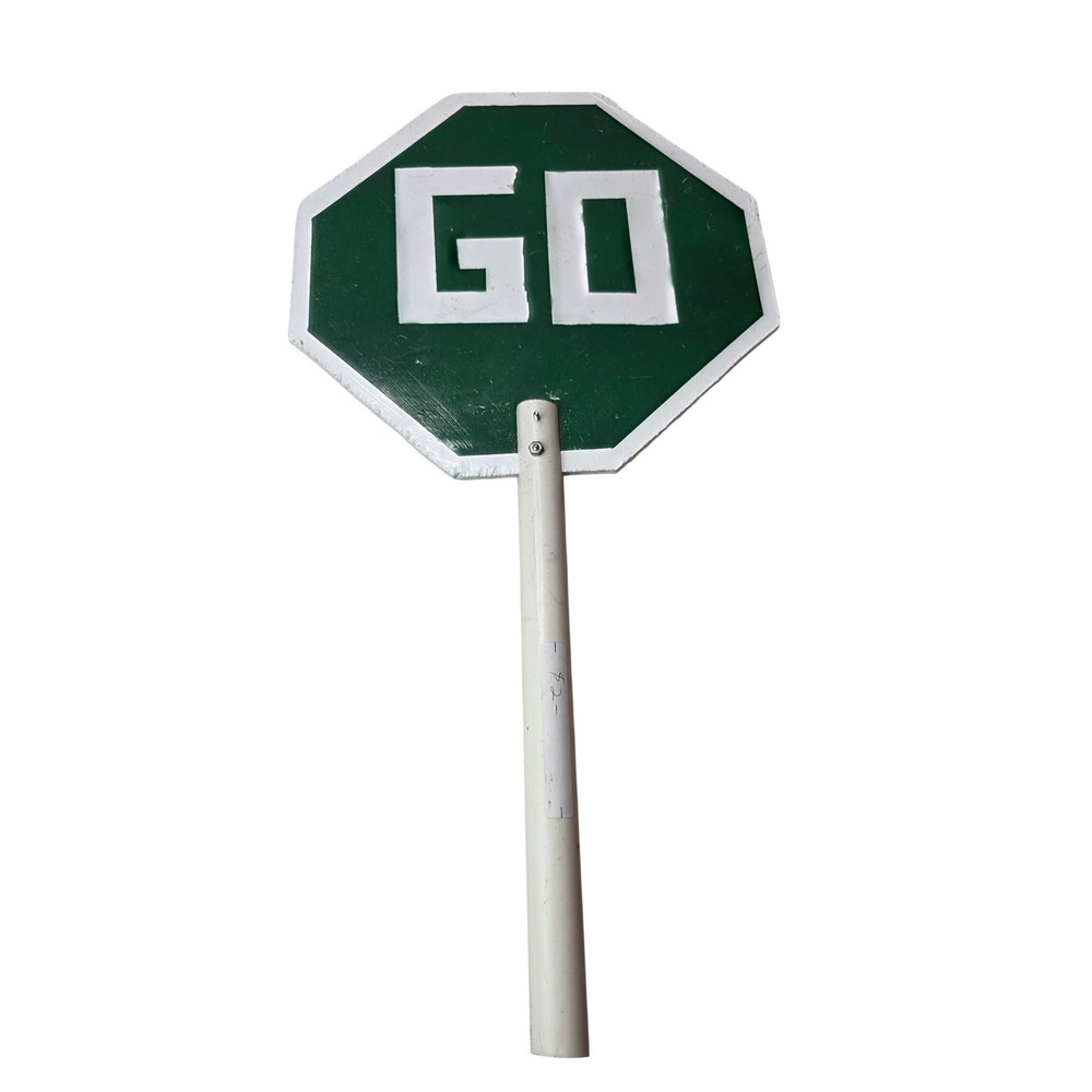 Handheld Double Sided Stop Go Traffic Sign Octagon Crossing Guard Handle 24in F2